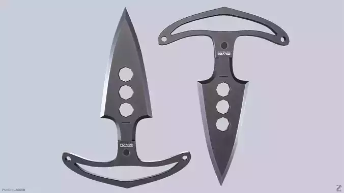 Punch dagger Low-poly 3D model