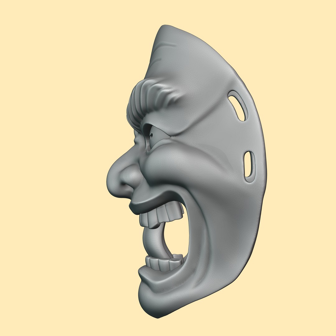 Clown Joker Oni Mask 3D print model_5