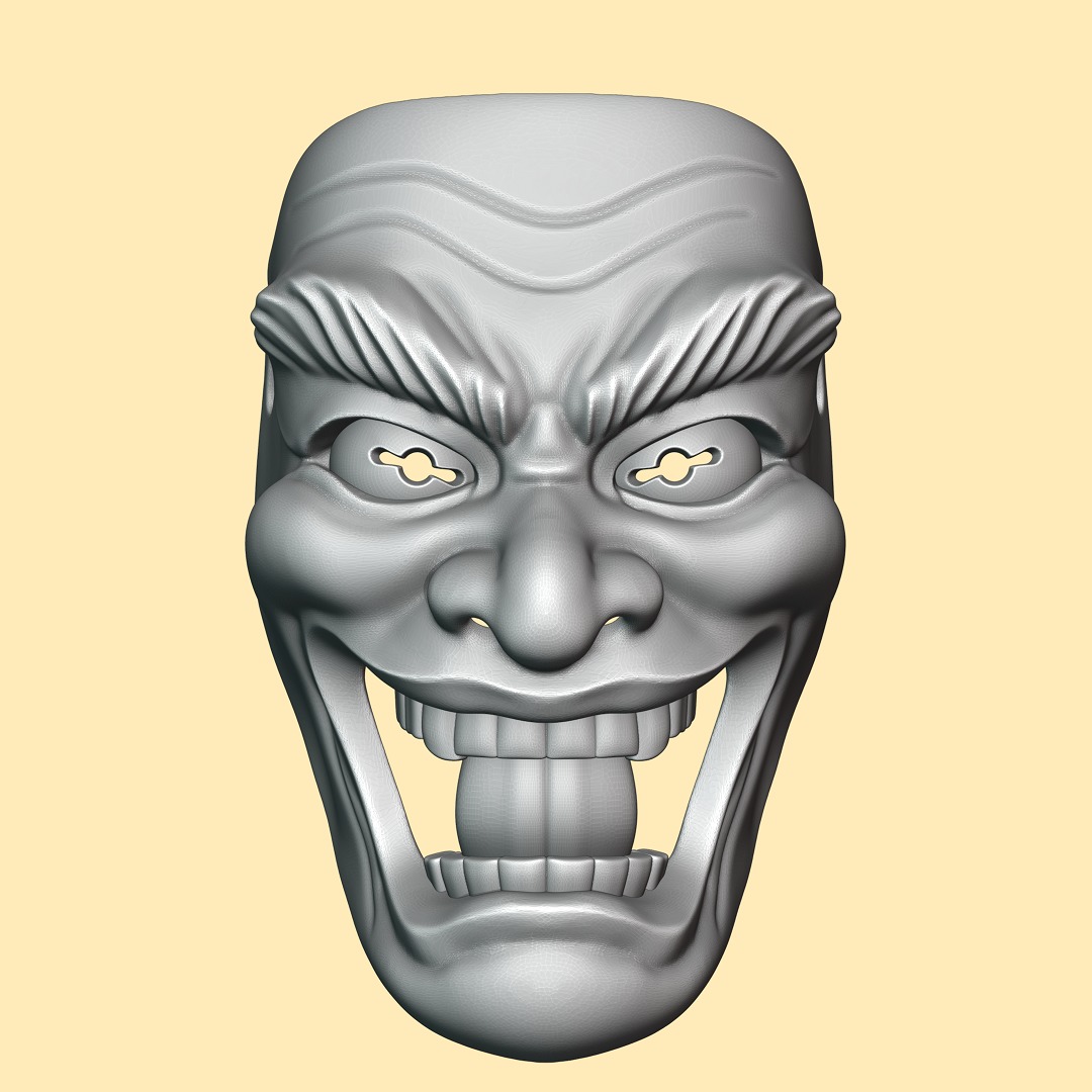 Clown Joker Oni Mask 3D print model_4