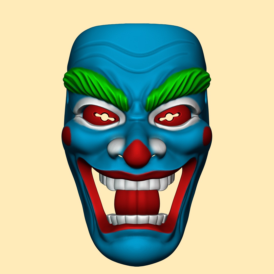 Clown Joker Oni Mask 3D print model_2