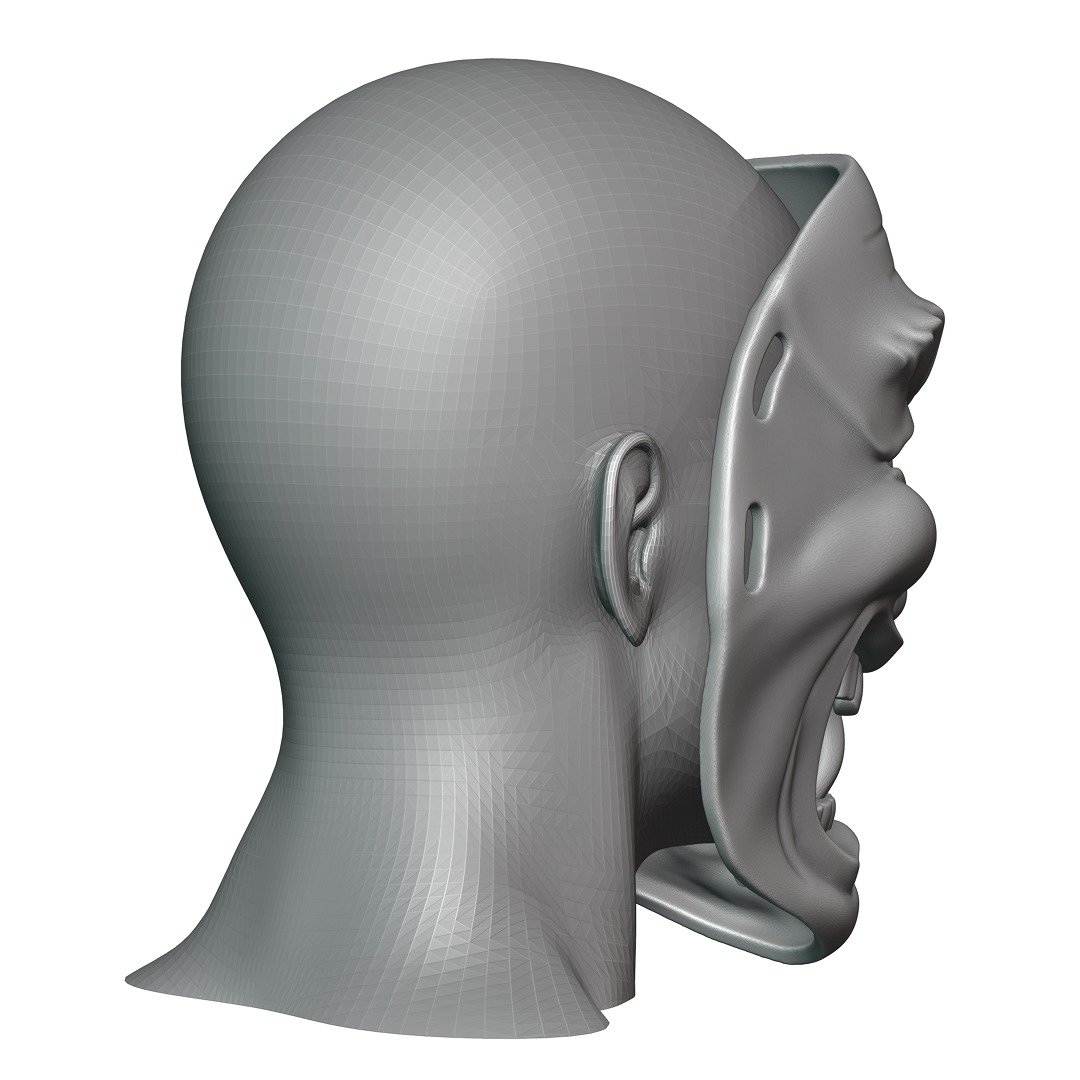 Clown Joker Oni Mask 3D print model_7