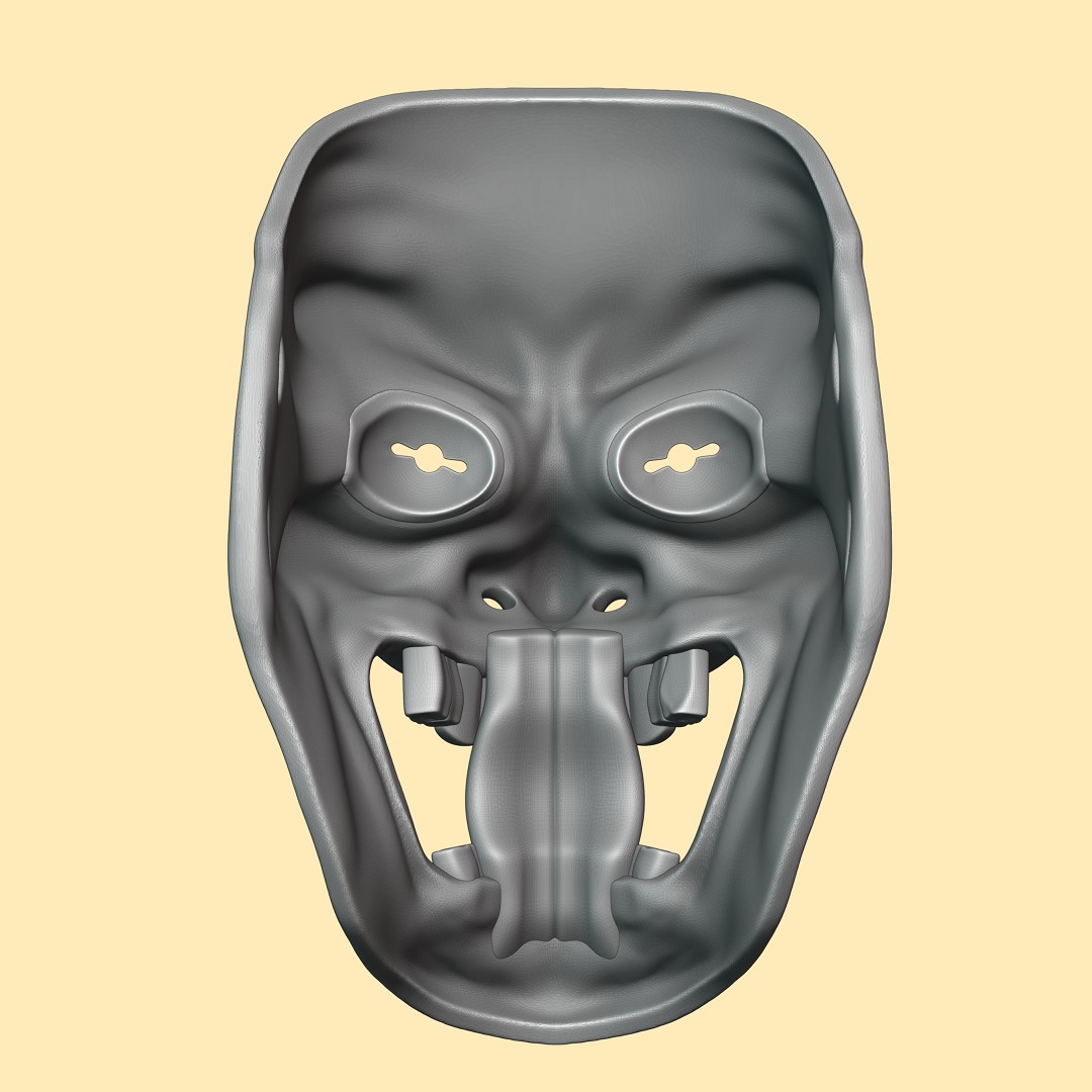 Clown Joker Oni Mask 3D print model_6