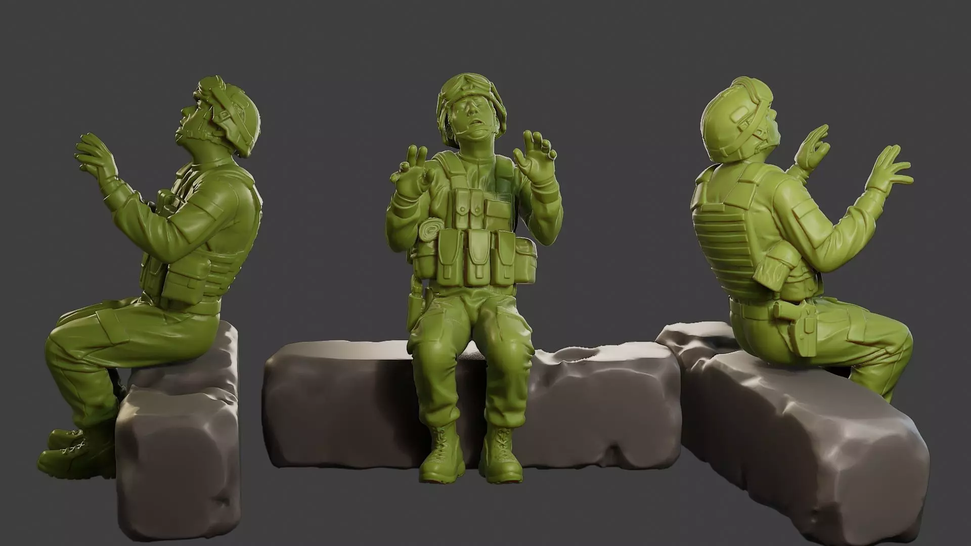 Conflict Scene Figurine Print ESFP1 008 3D print model_0