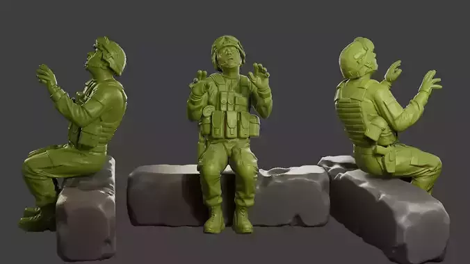 Conflict Scene Figurine Print ESFP1 008 3D print model