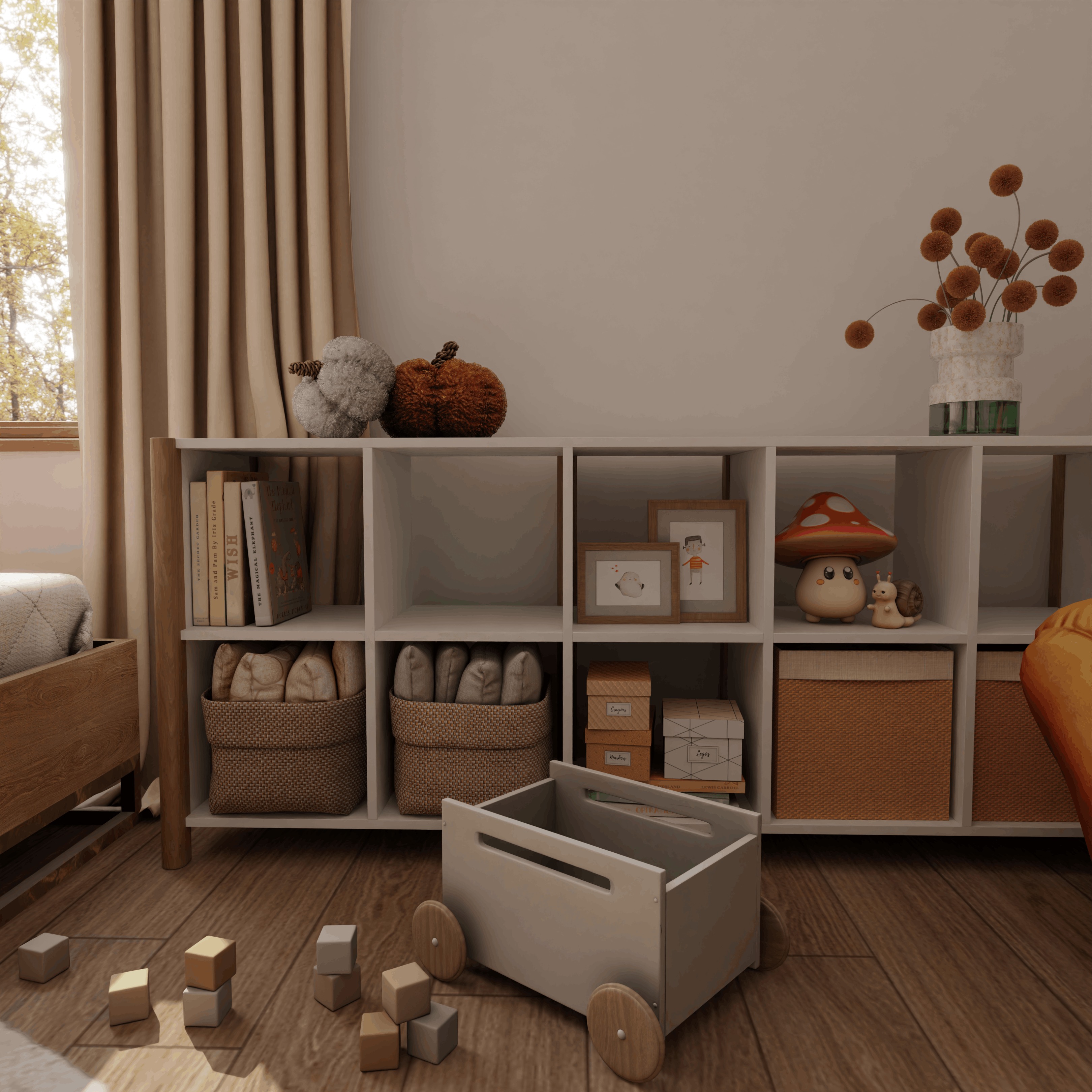 Autumn Kids Room Blender Scene 3D model_5