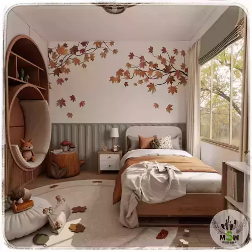 Autumn Kids Room Blender Scene 3D model Autumn Kids Room Blender Scene 3D model