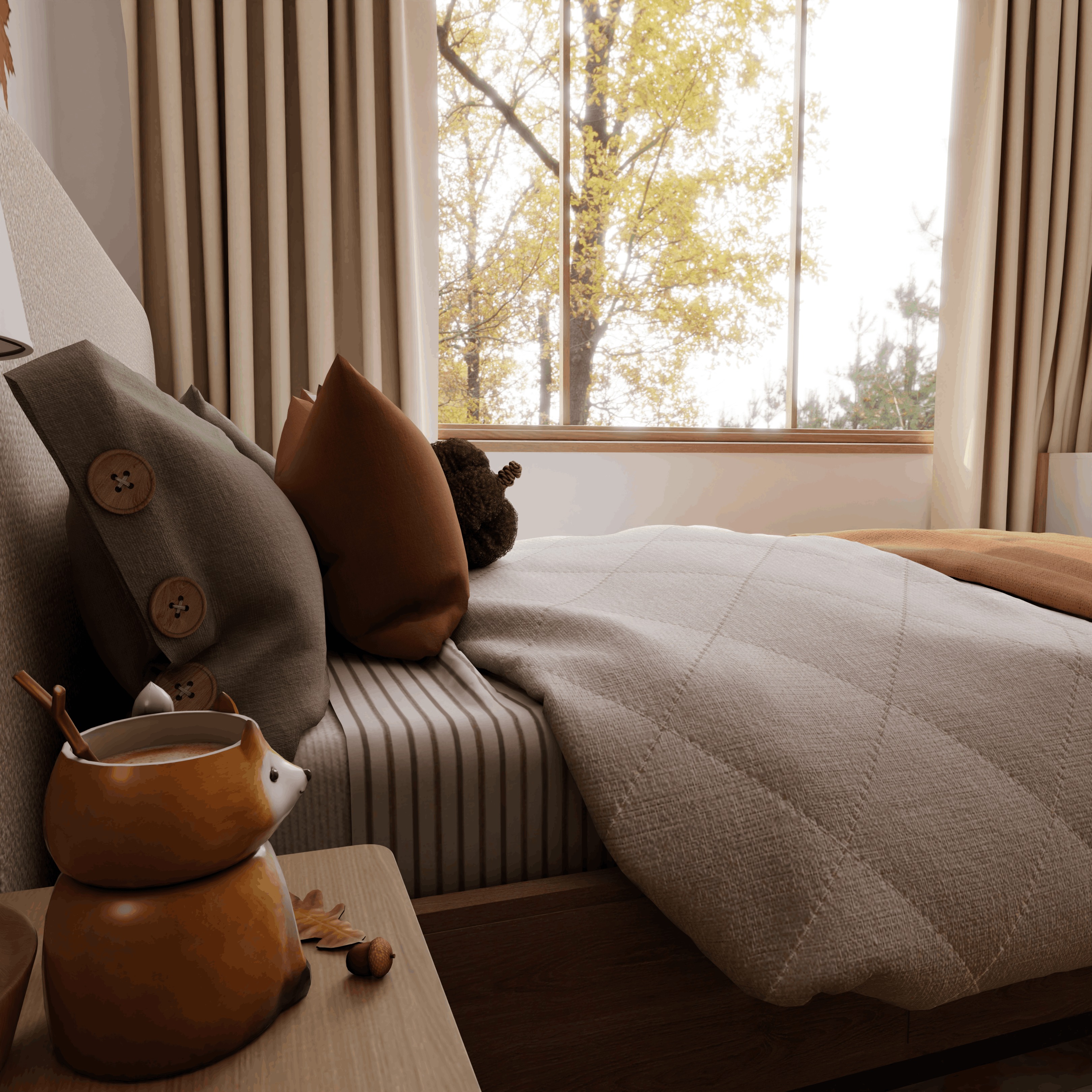 Autumn Kids Room Blender Scene 3D model_8