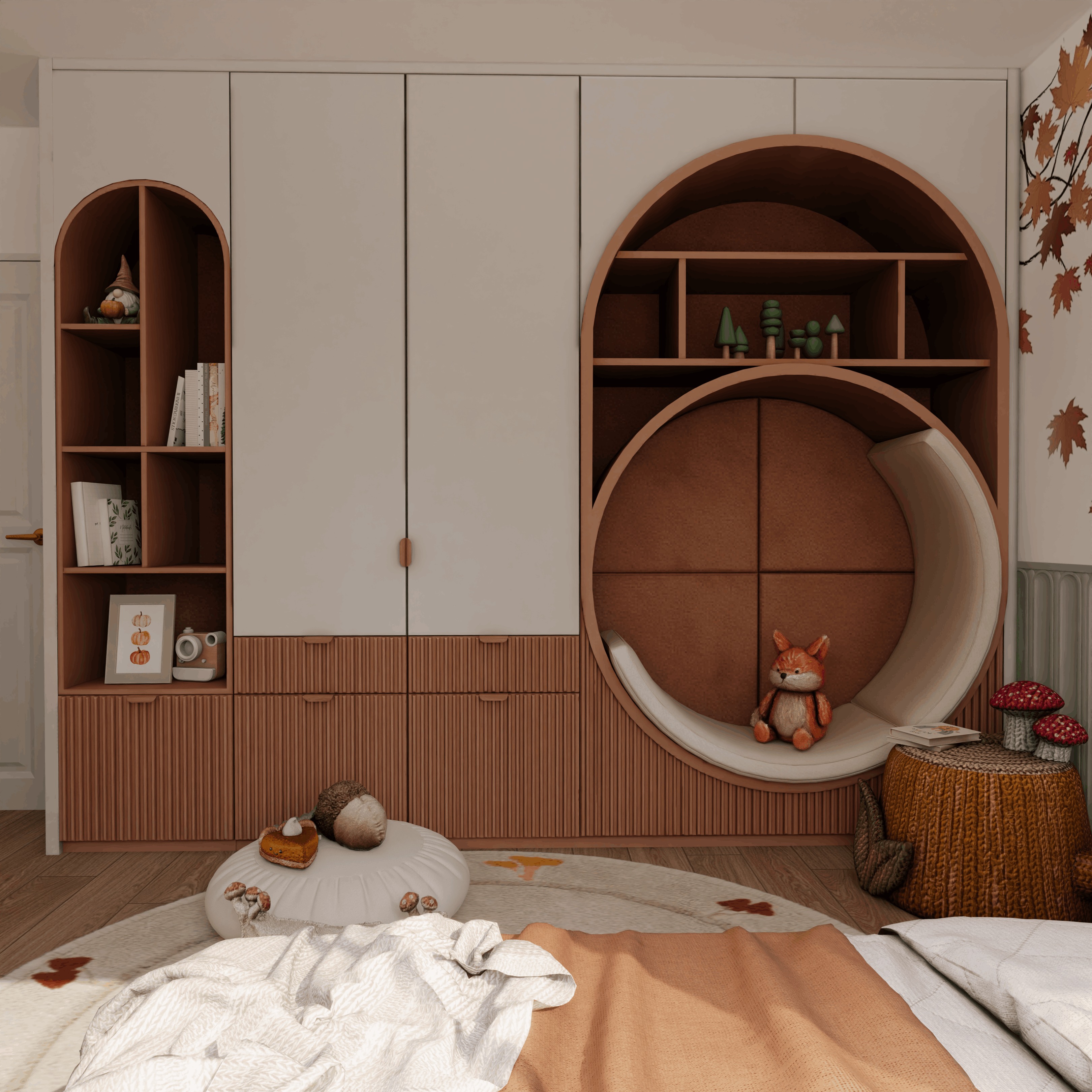Autumn Kids Room Blender Scene 3D model_3
