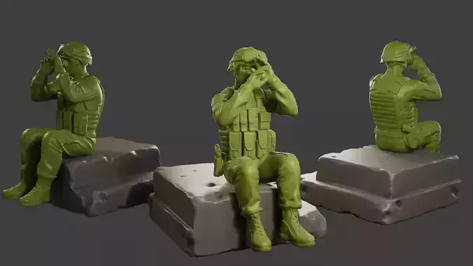 Conflict Scene Figurine Print ESFP1 009 3D print model