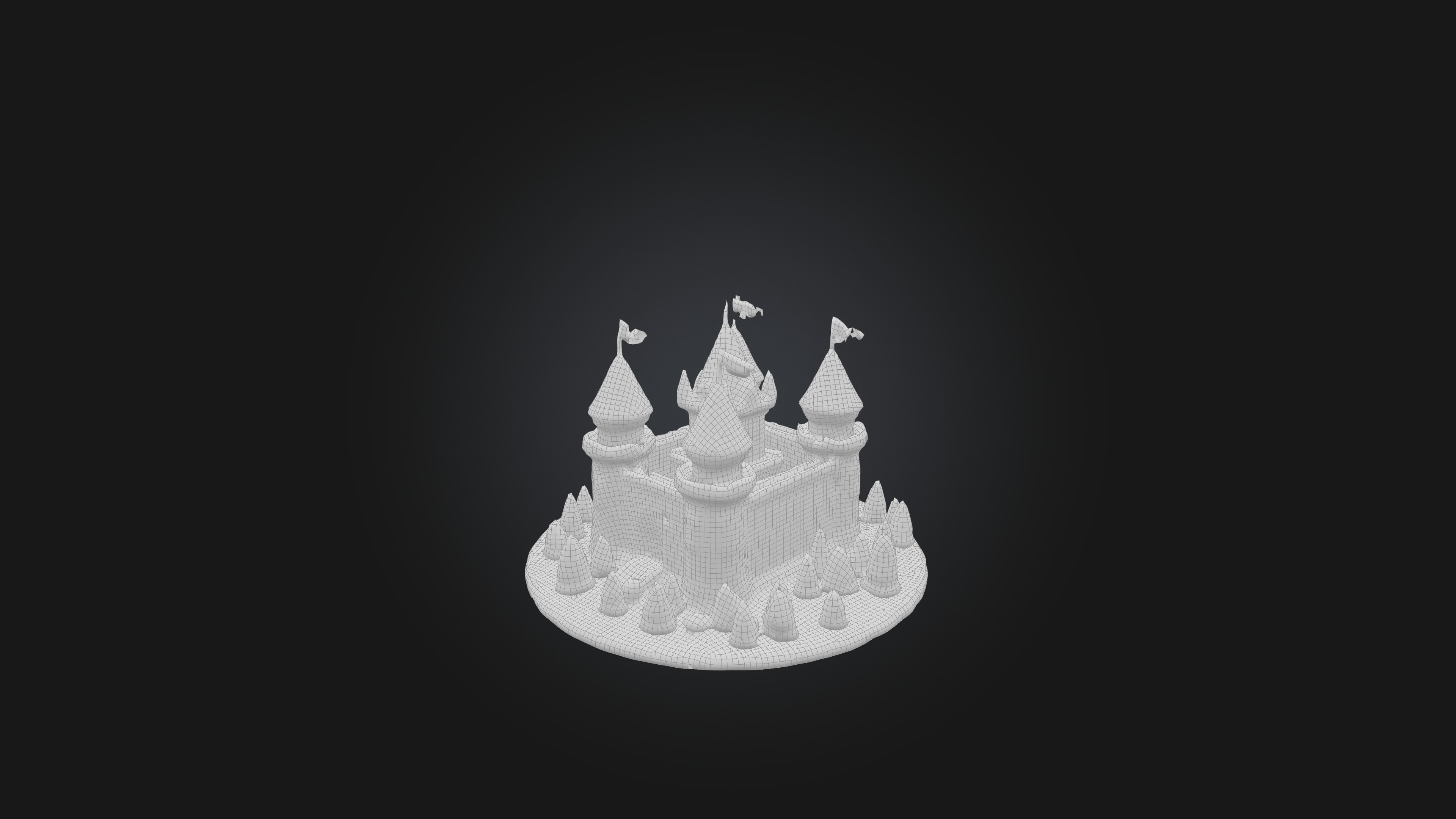 Cartoon Castle Low-poly 3D model_5