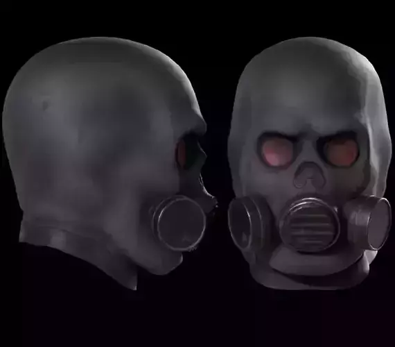 Skull gasmask with separated filters gameready