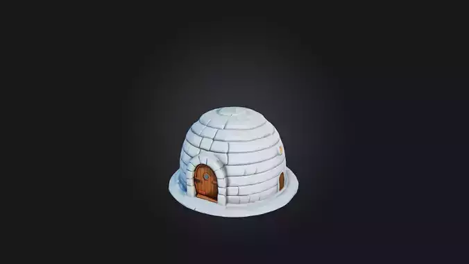 Cartoon Igloo Low-poly 3D model