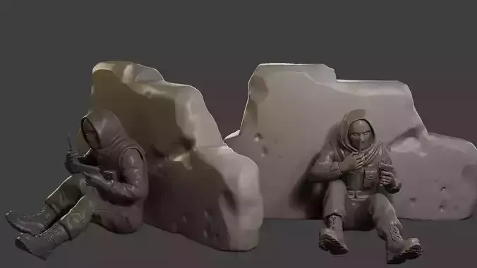 Conflict Scene Figurine Print ESFP1 013 3D print model