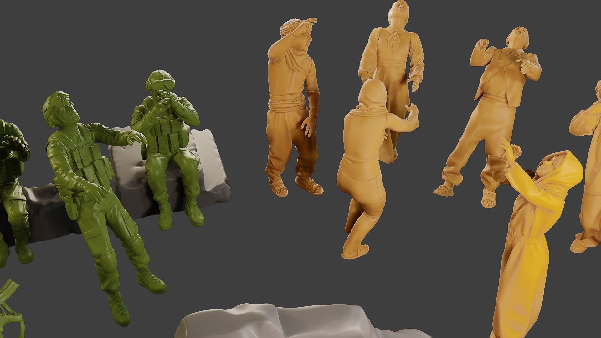 Conflict Scene Figurine Print ESFP1 Pack1 3D Model Collection_19