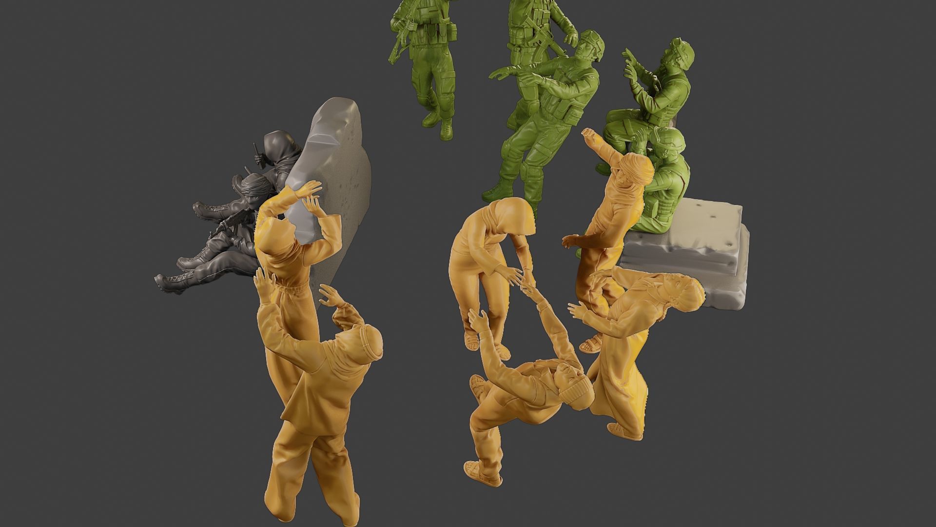 Conflict Scene Figurine Print ESFP1 Pack1 3D Model Collection_25