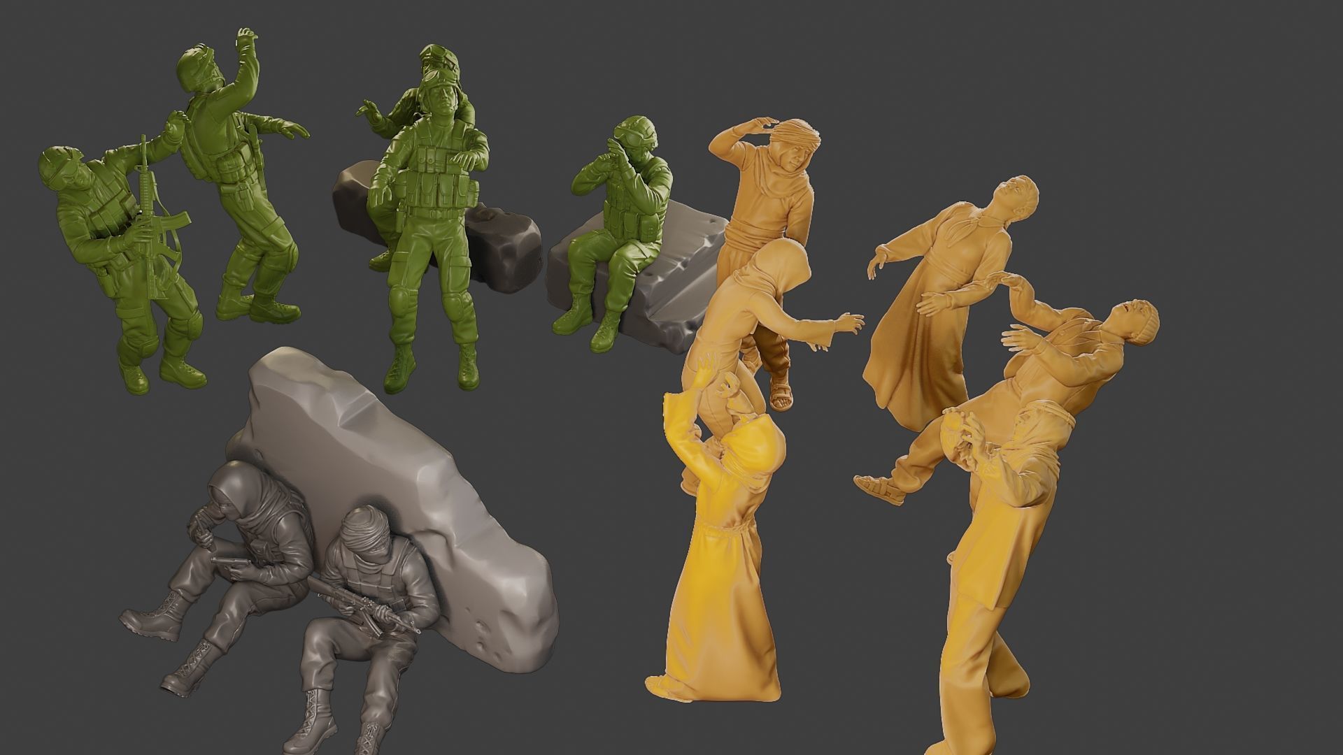 Conflict Scene Figurine Print ESFP1 Pack1 3D Model Collection_31