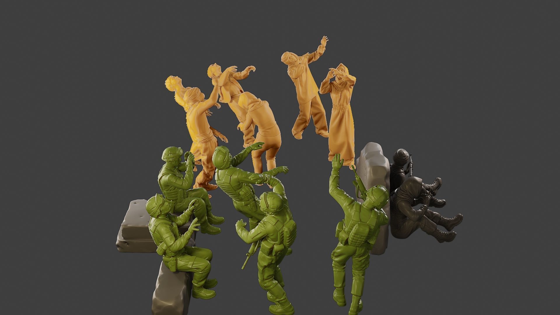 Conflict Scene Figurine Print ESFP1 Pack1 3D Model Collection_17