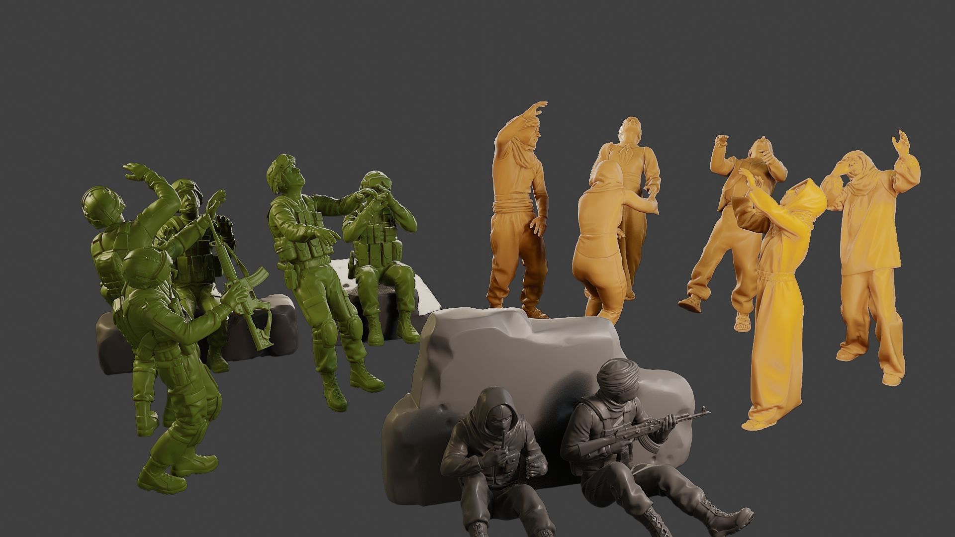 Conflict Scene Figurine Print ESFP1 Pack1 3D Model Collection_28