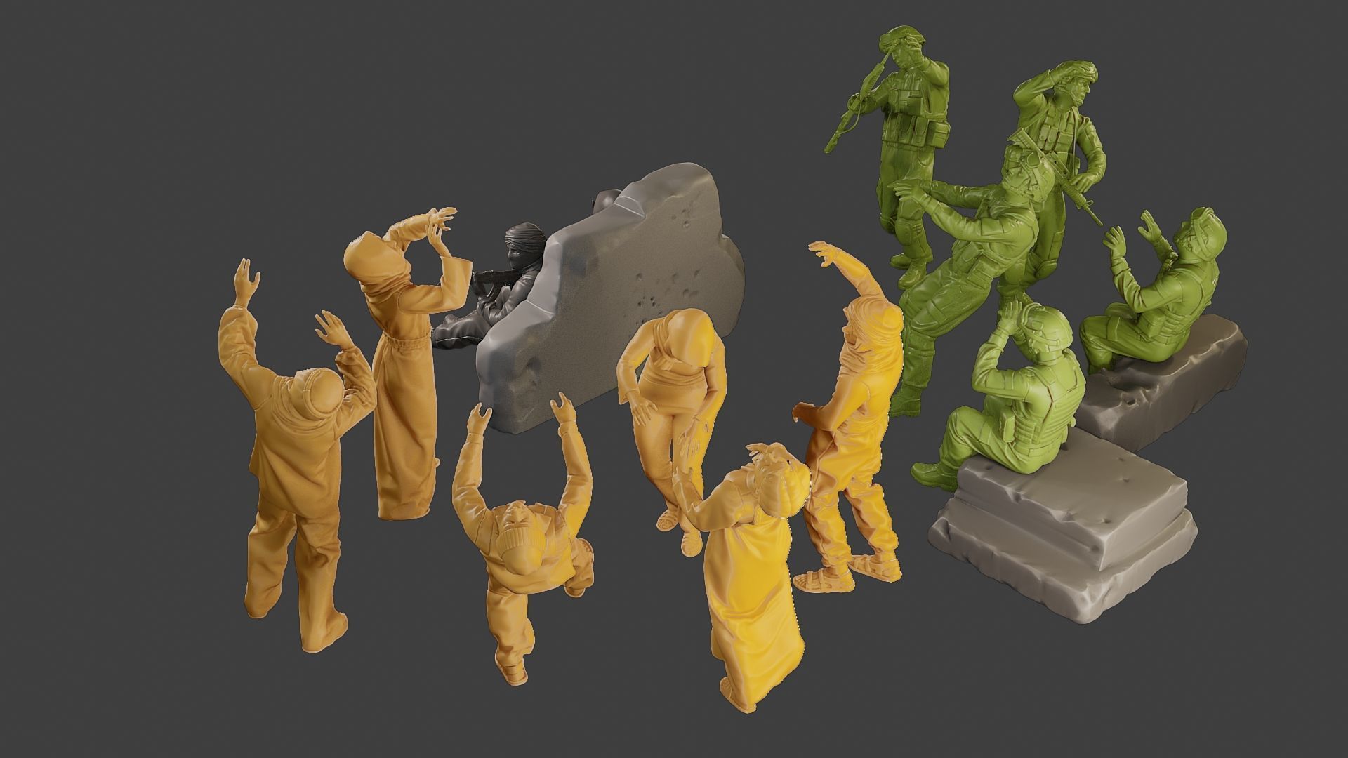 Conflict Scene Figurine Print ESFP1 Pack1 3D Model Collection_15