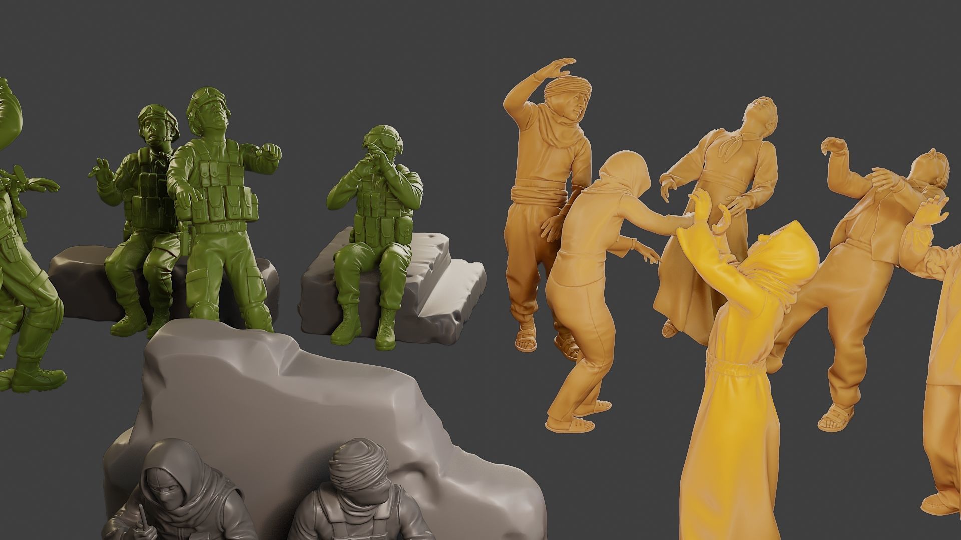 Conflict Scene Figurine Print ESFP1 Pack1 3D Model Collection_30