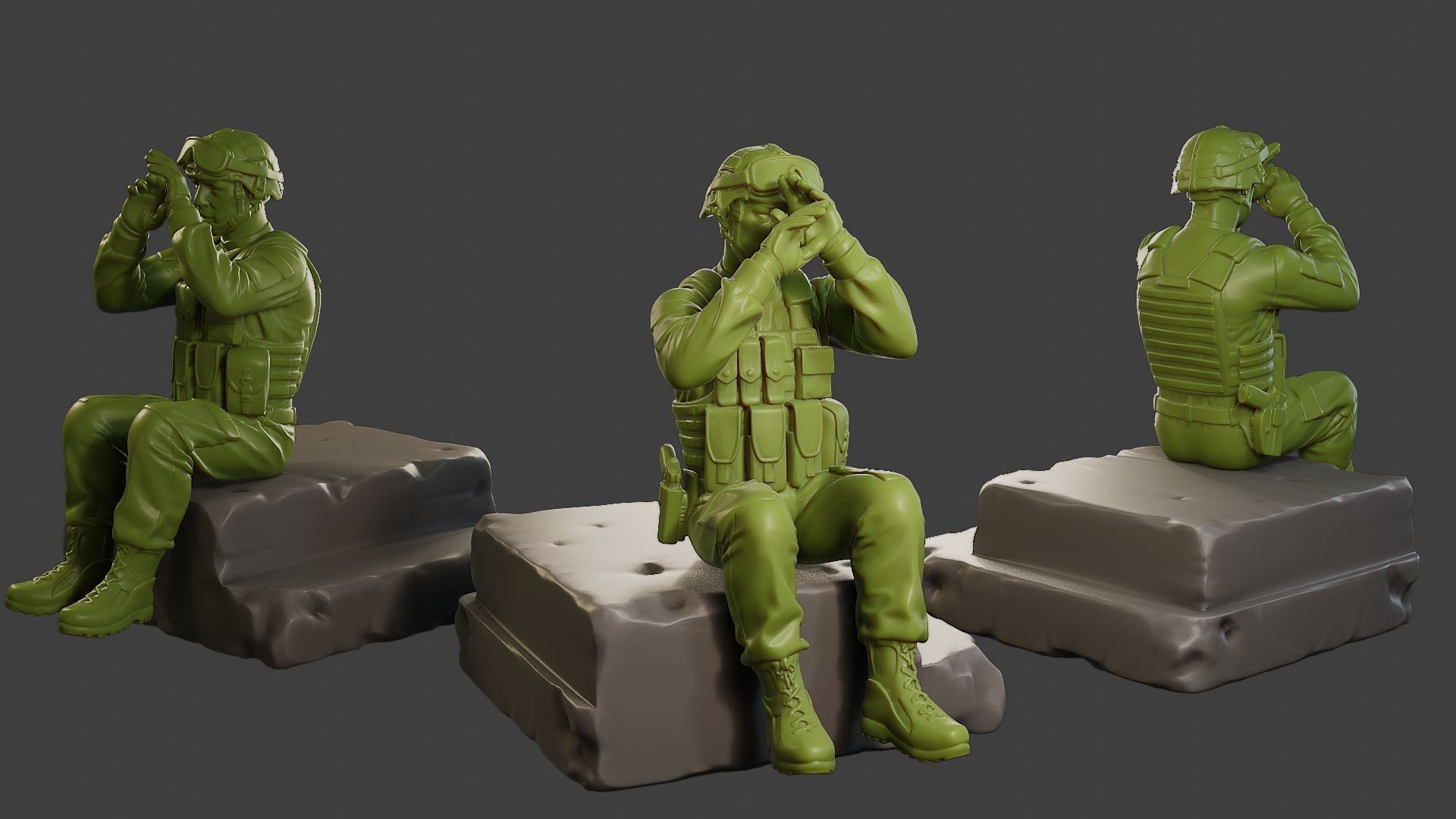 Conflict Scene Figurine Print ESFP1 Pack1 3D Model Collection_10