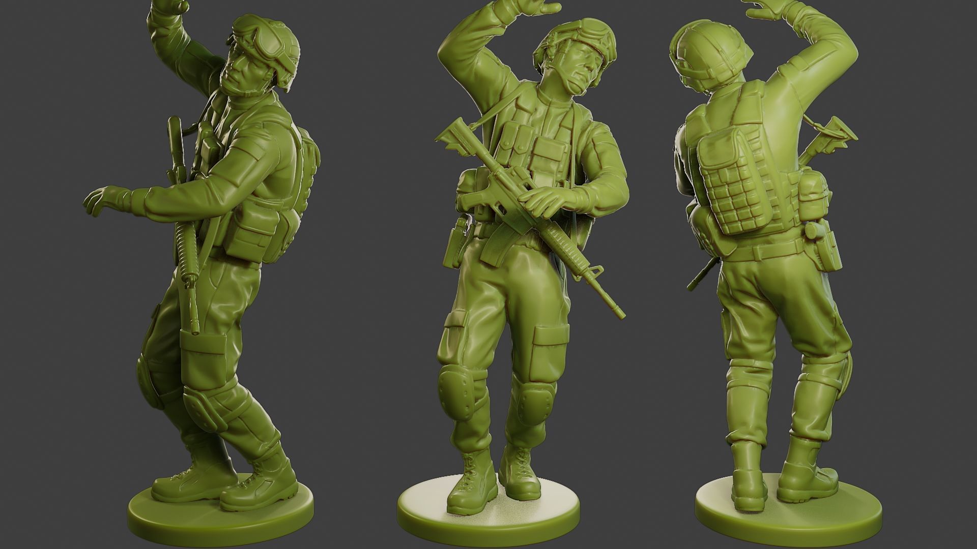 Conflict Scene Figurine Print ESFP1 Pack1 3D Model Collection_8