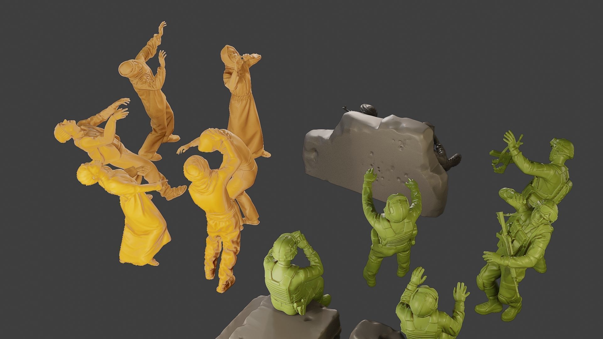 Conflict Scene Figurine Print ESFP1 Pack1 3D Model Collection_27