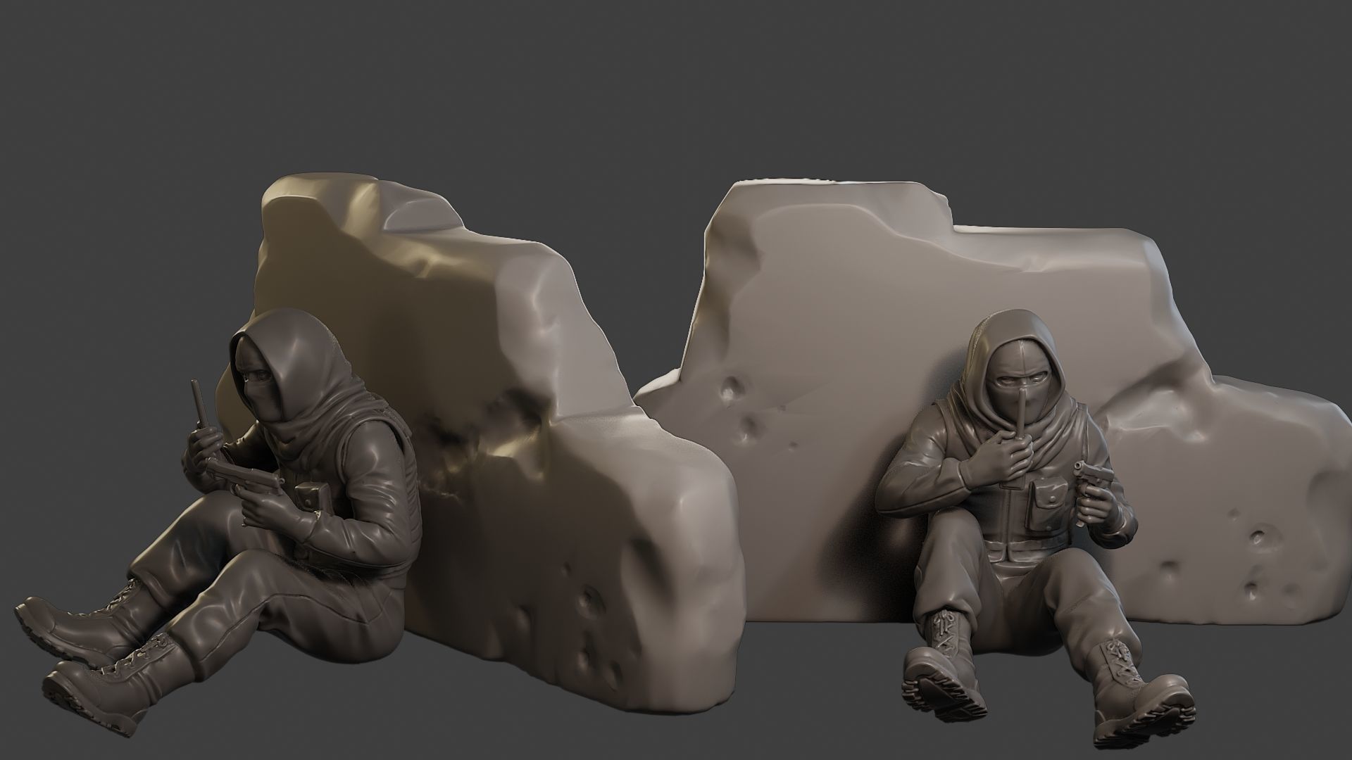 Conflict Scene Figurine Print ESFP1 Pack1 3D Model Collection_12