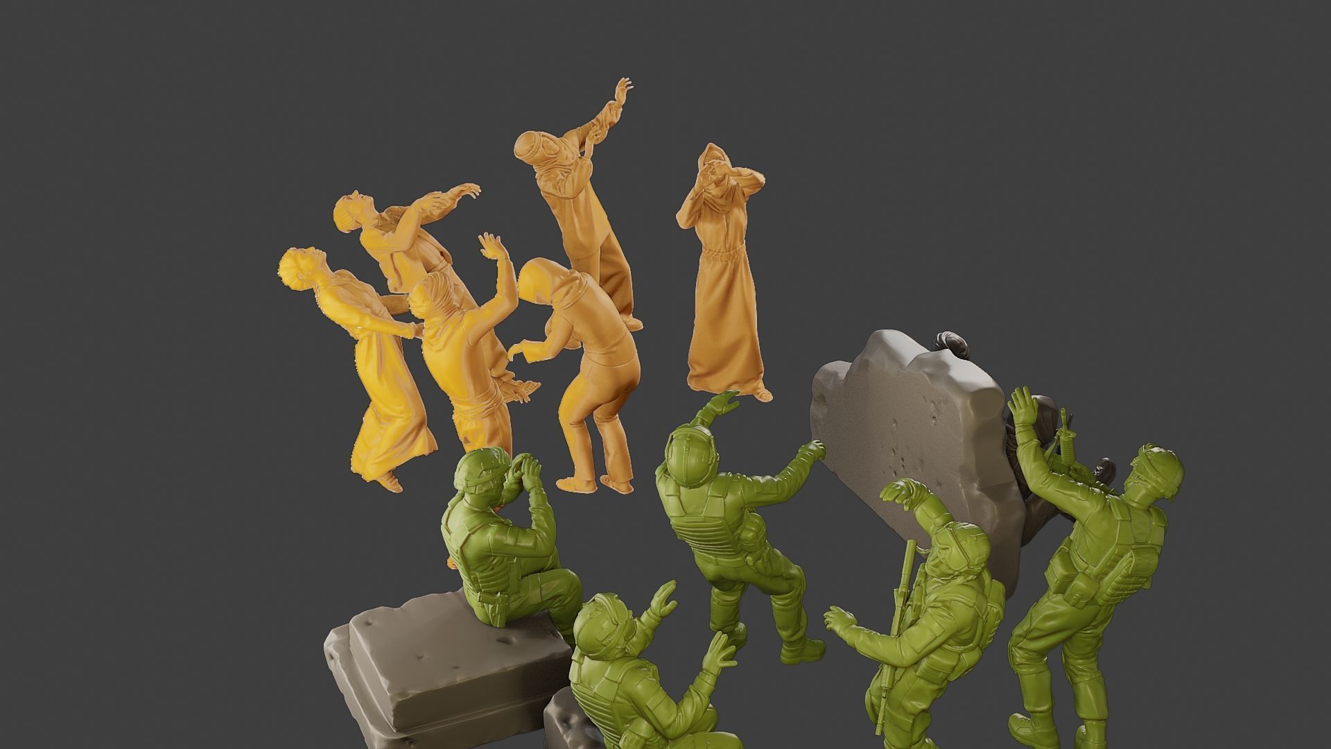 Conflict Scene Figurine Print ESFP1 Pack1 3D Model Collection_18