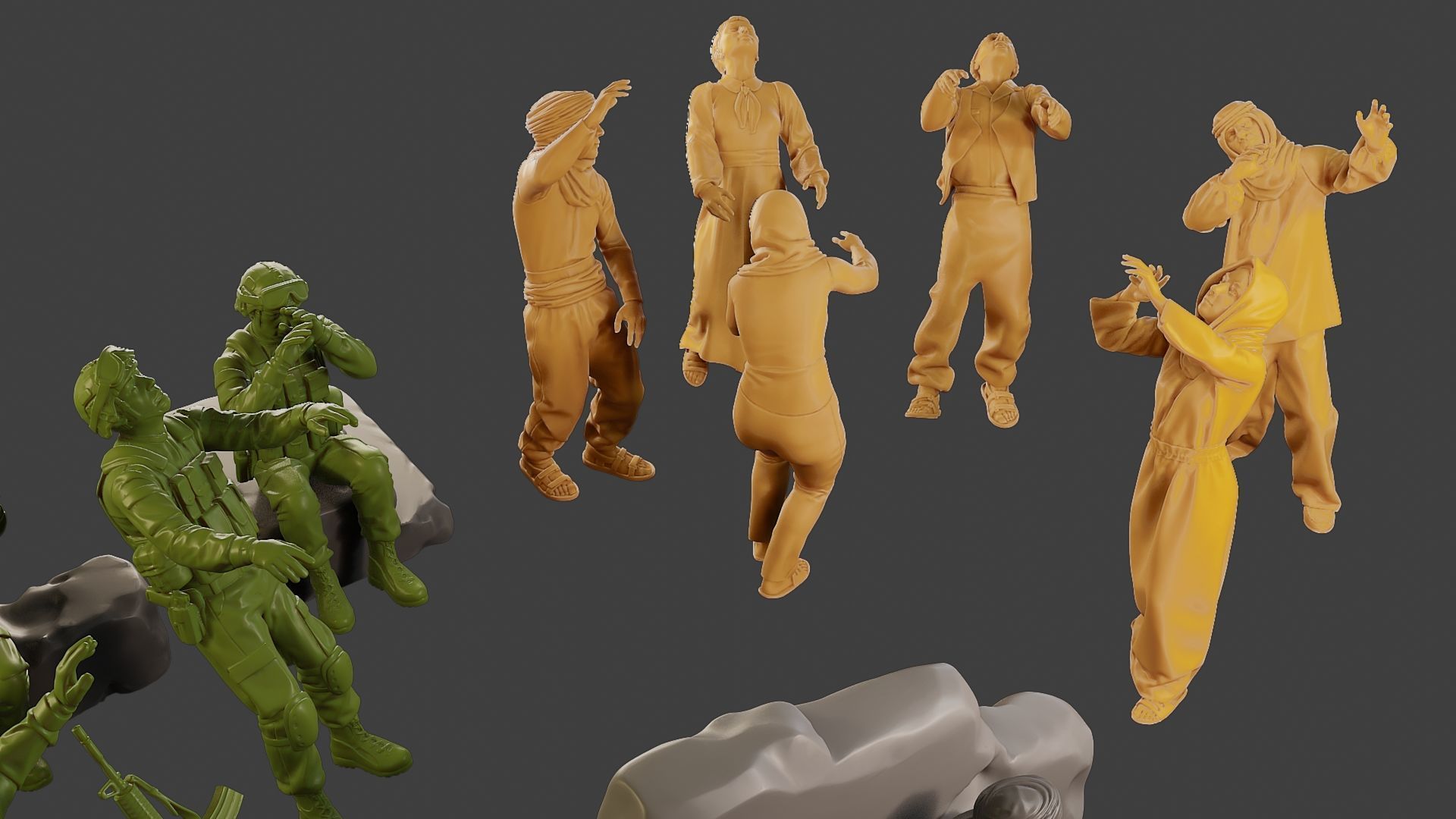 Conflict Scene Figurine Print ESFP1 Pack1 3D Model Collection_26