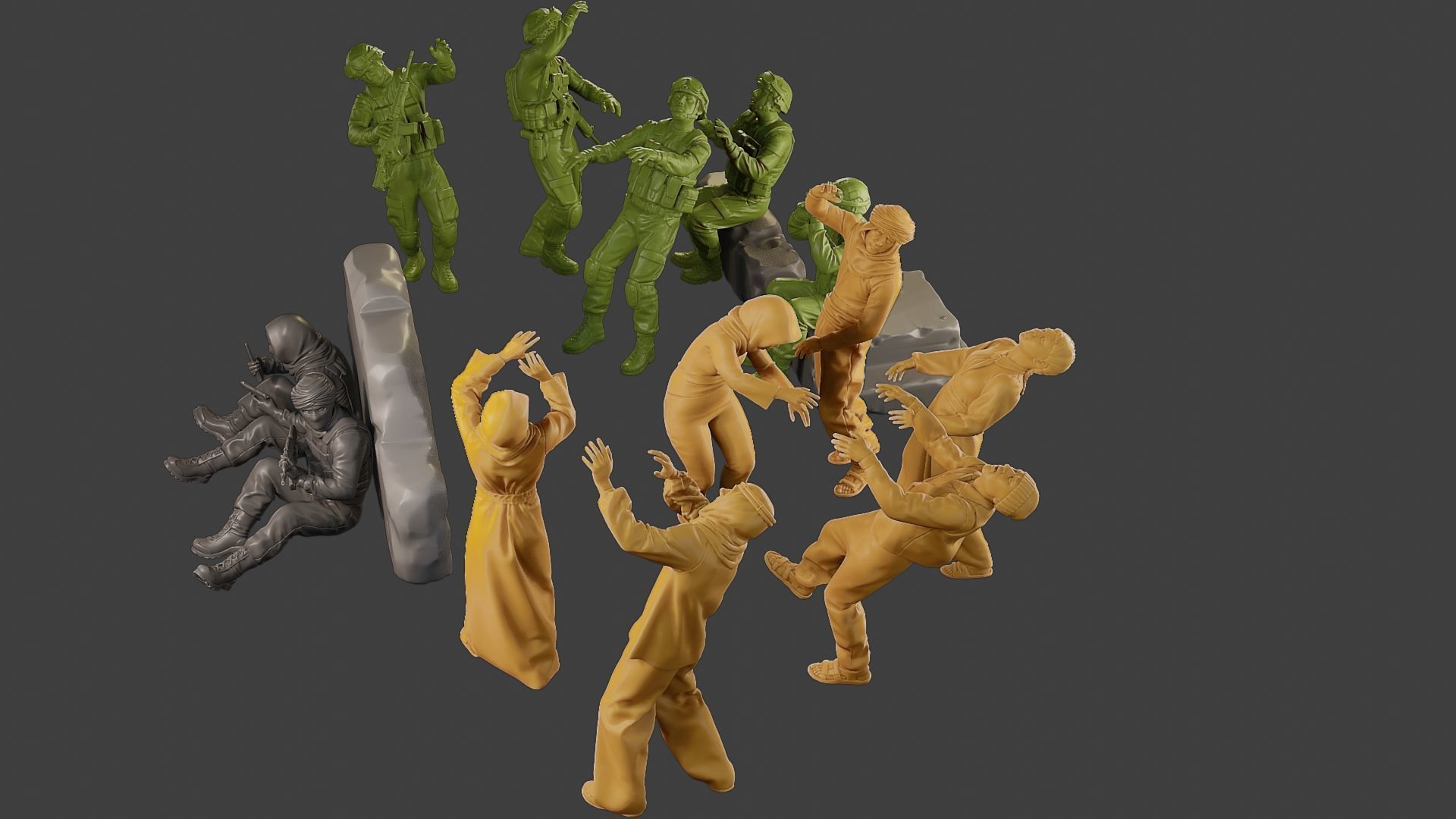 Conflict Scene Figurine Print ESFP1 Pack1 3D Model Collection_20