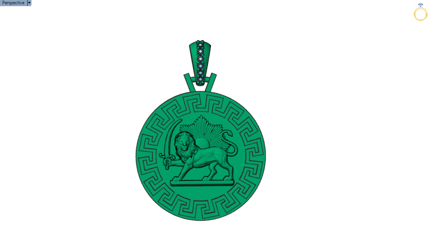 pahlavi gold pendant jp0159 3D print model_18