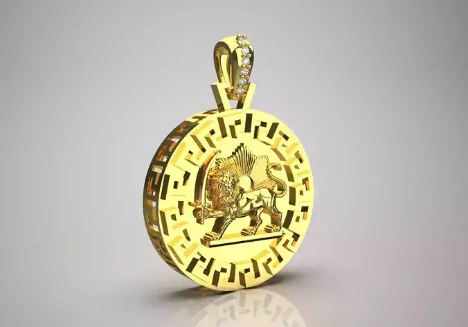 pahlavi gold pendant jp0159
