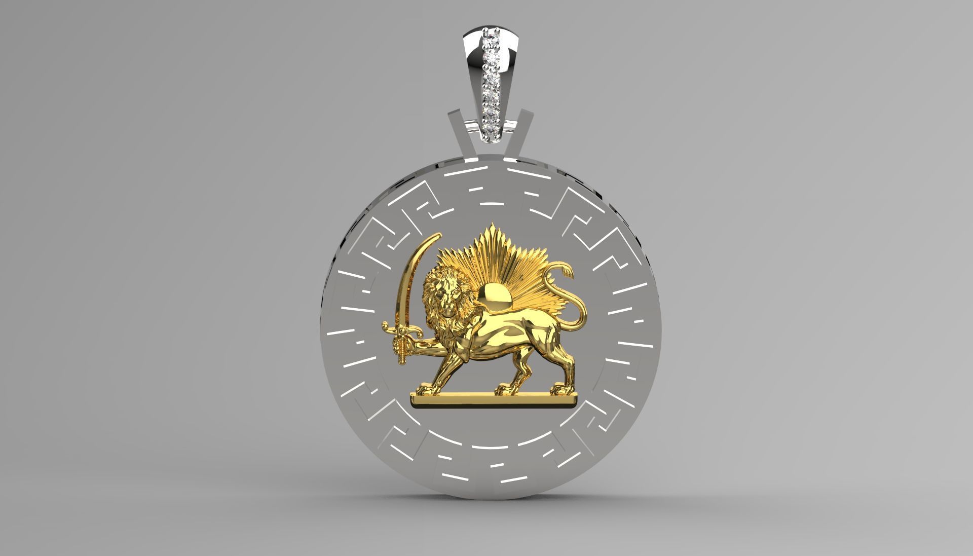 pahlavi gold pendant jp0159 3D print model_19