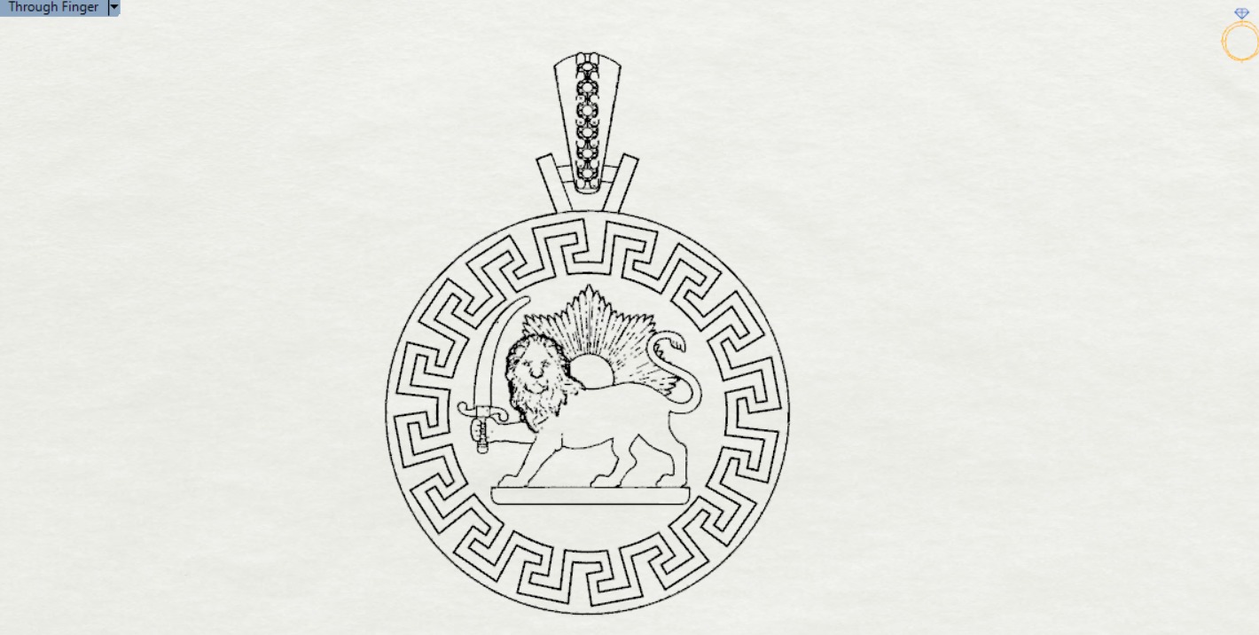 pahlavi gold pendant jp0159 3D print model_12