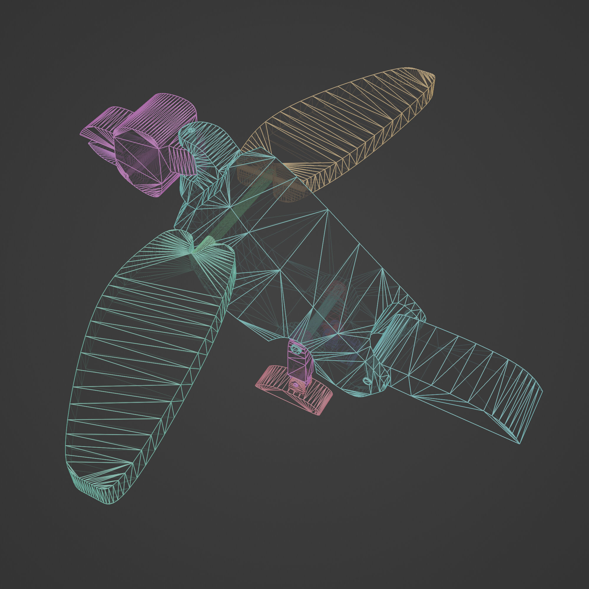 Wooden Toy Raven Low-poly 3D model_14