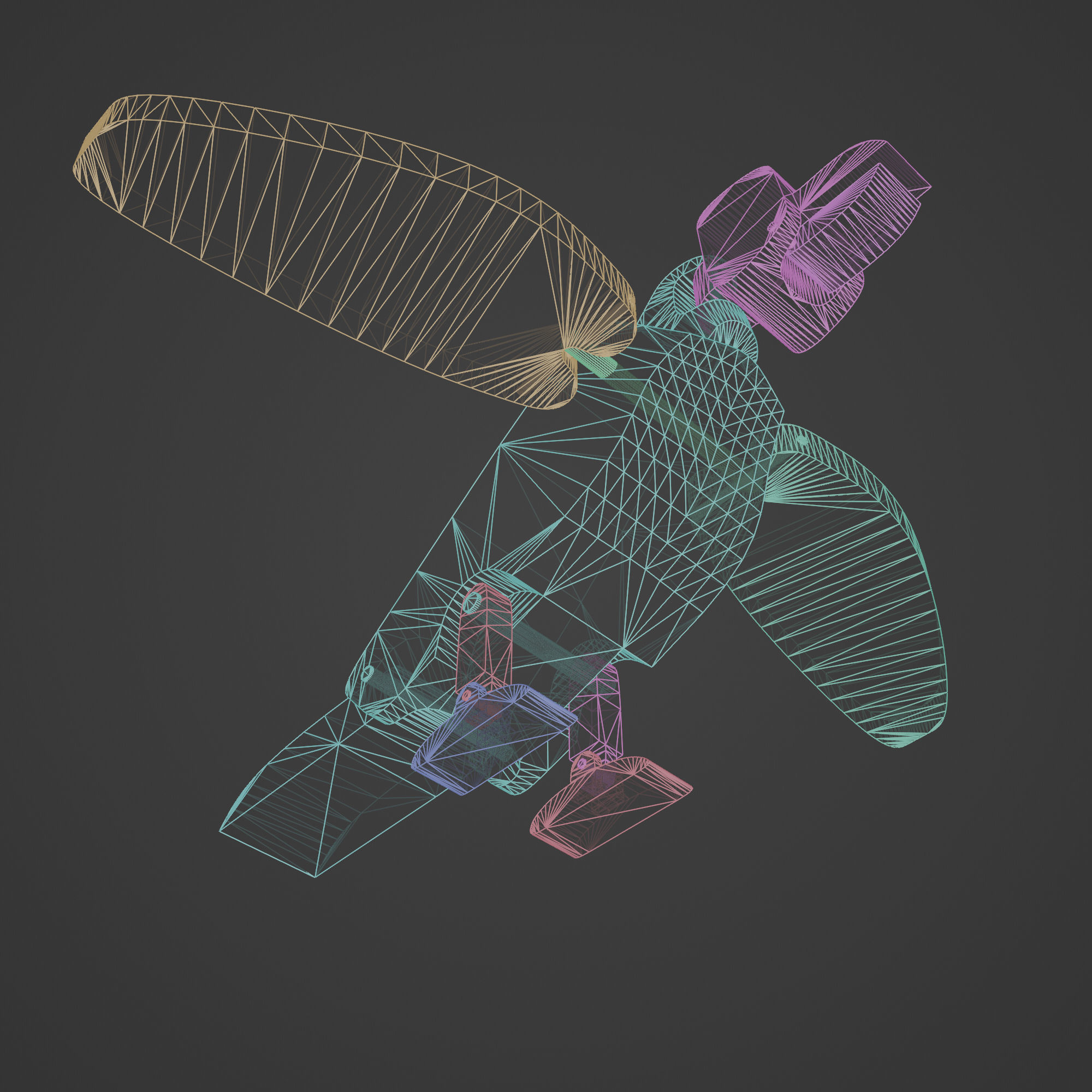 Wooden Toy Raven Low-poly 3D model_17