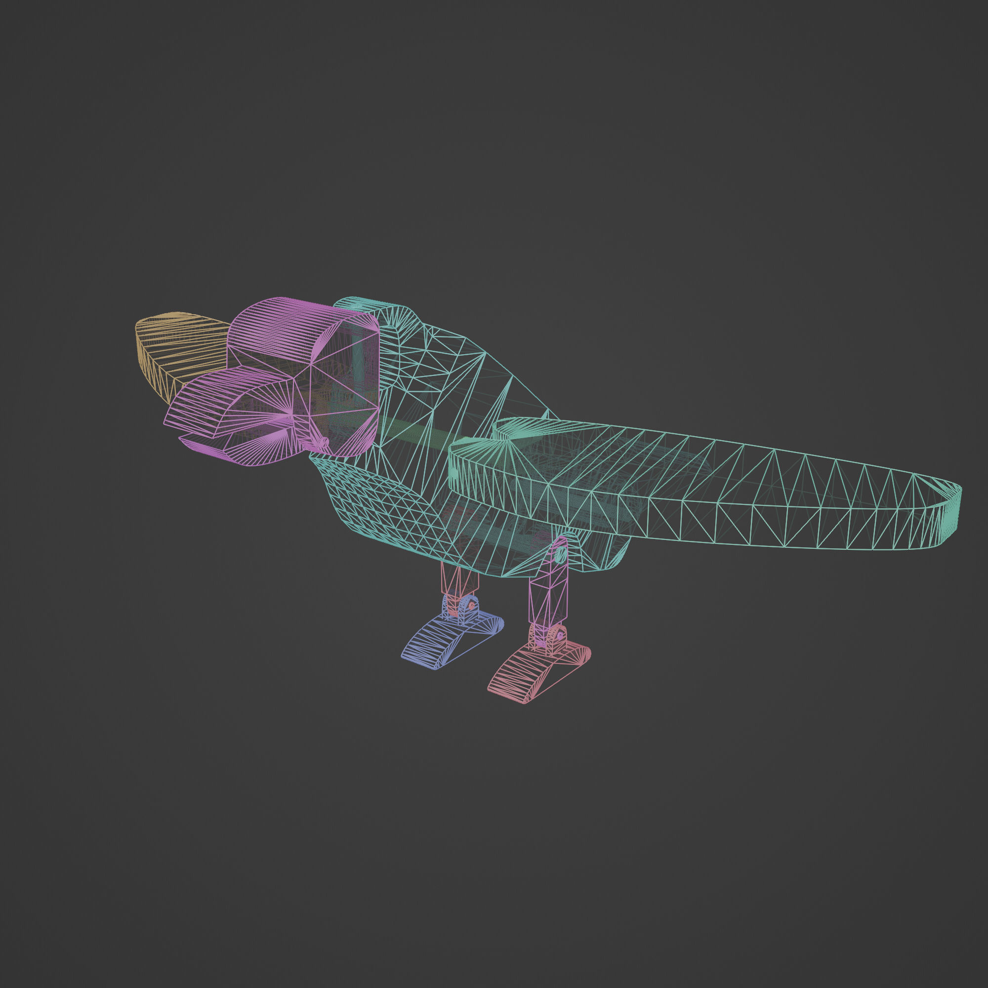 Wooden Toy Raven Low-poly 3D model_5