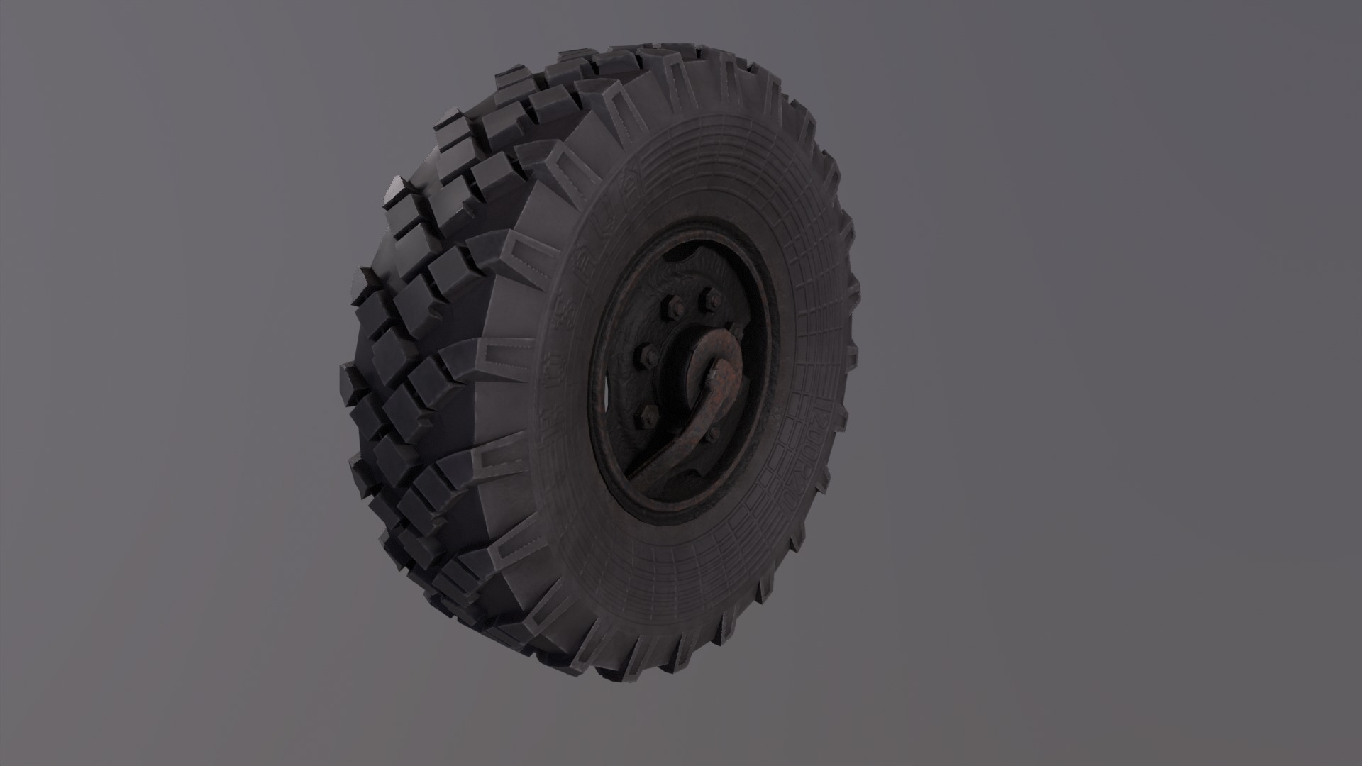 truck wheel PBR Game-Ready Low-poly 3D model_8