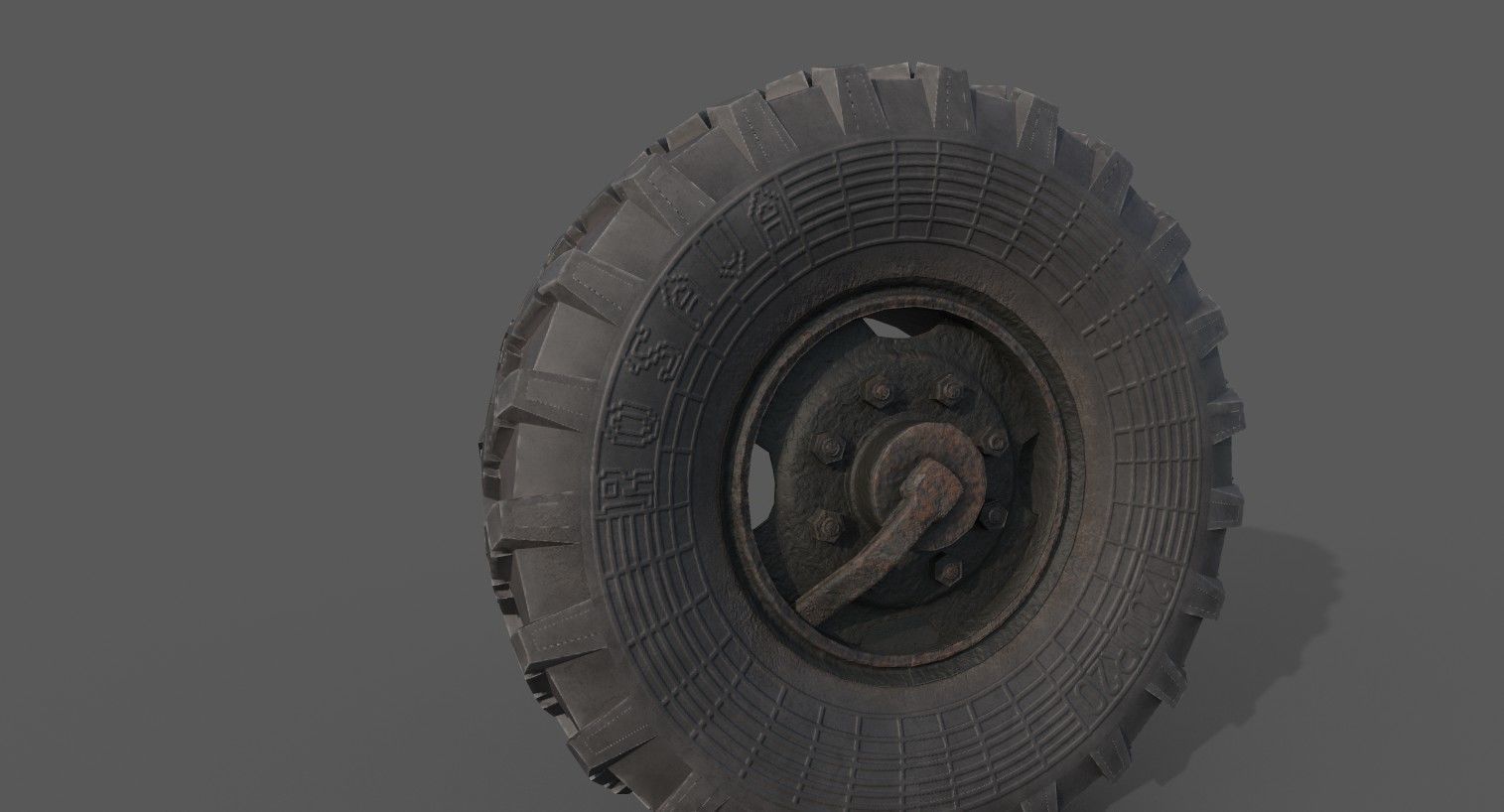 truck wheel PBR Game-Ready Low-poly 3D model_21