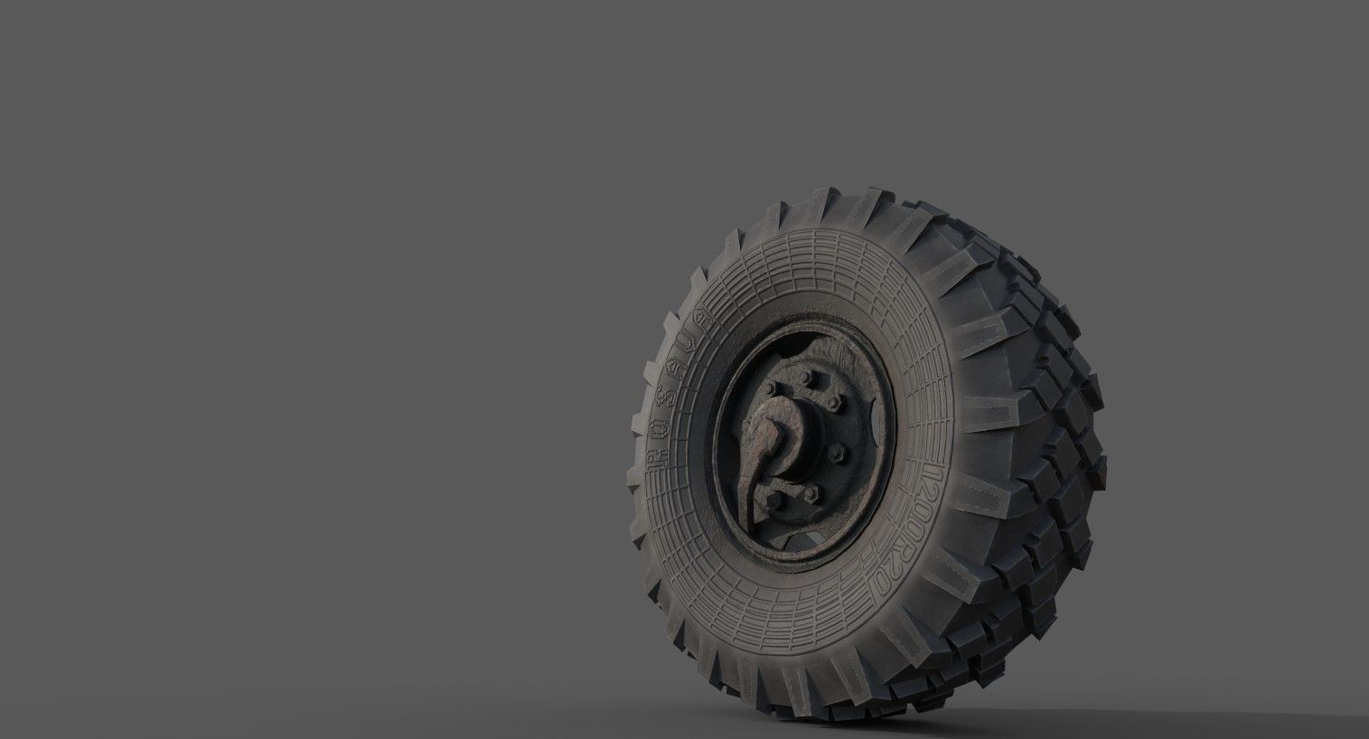truck wheel PBR Game-Ready Low-poly 3D model_22