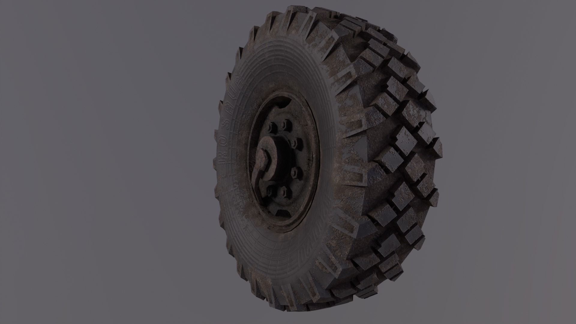 truck wheel PBR Game-Ready Low-poly 3D model_14