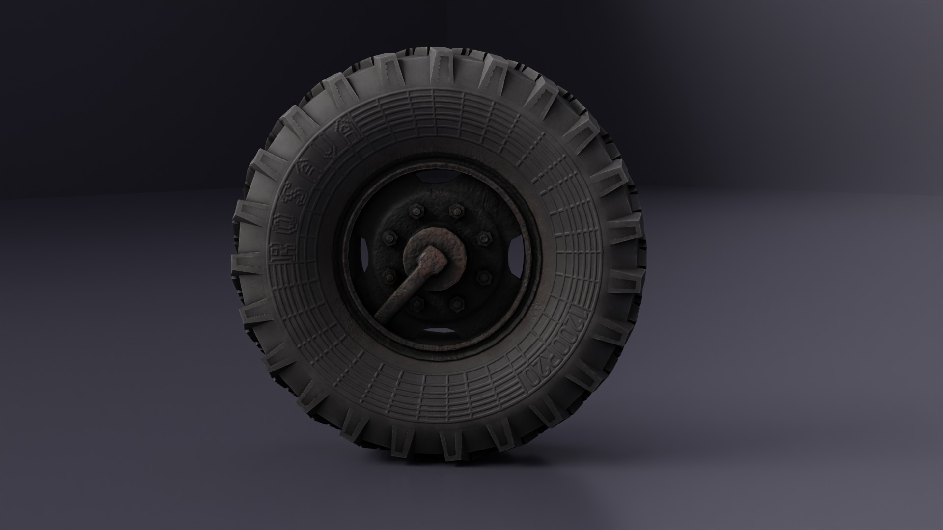 truck wheel PBR Game-Ready Low-poly 3D model_19