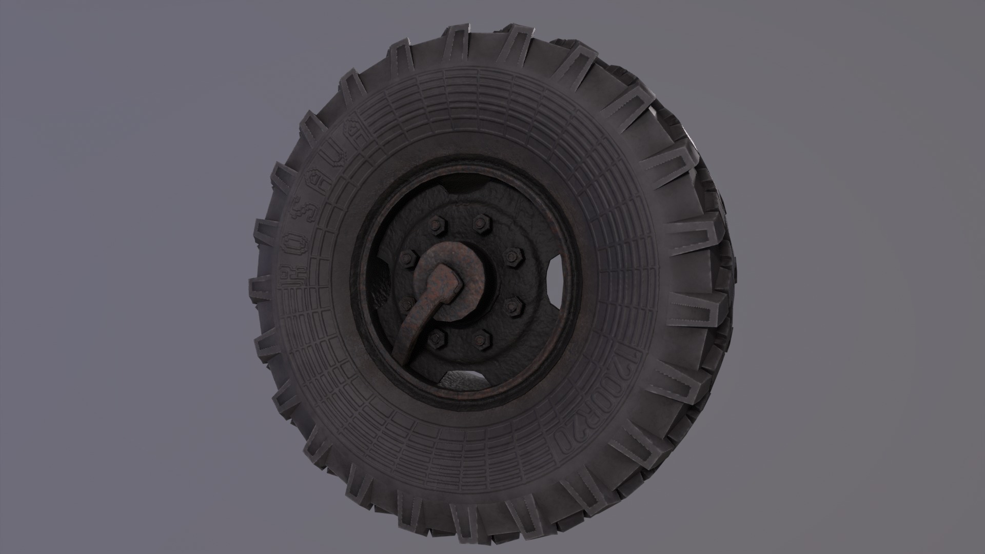 truck wheel PBR Game-Ready Low-poly 3D model_10