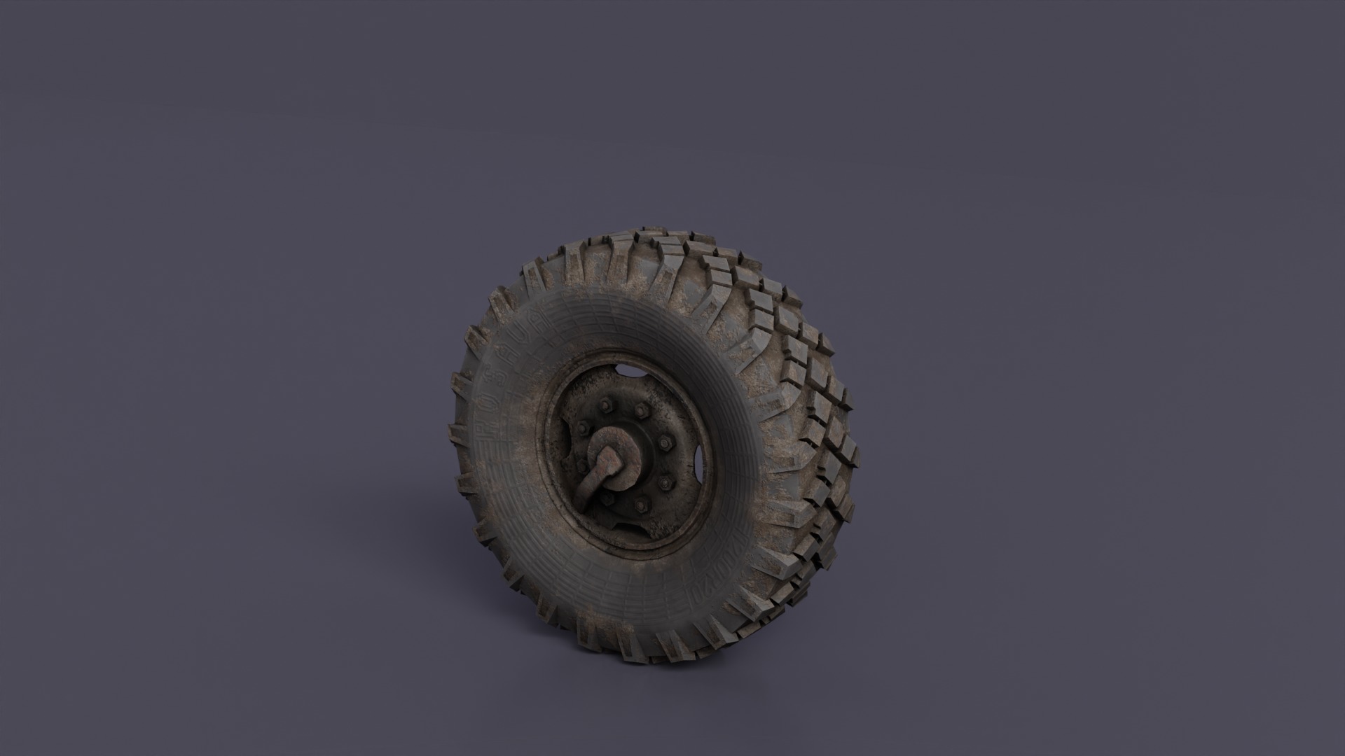 truck wheel PBR Game-Ready Low-poly 3D model_17
