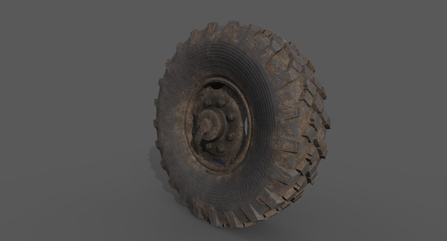 truck wheel PBR Game-Ready Low-poly 3D model_2
