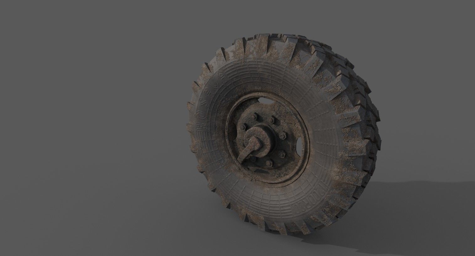 truck wheel PBR Game-Ready Low-poly 3D model_6