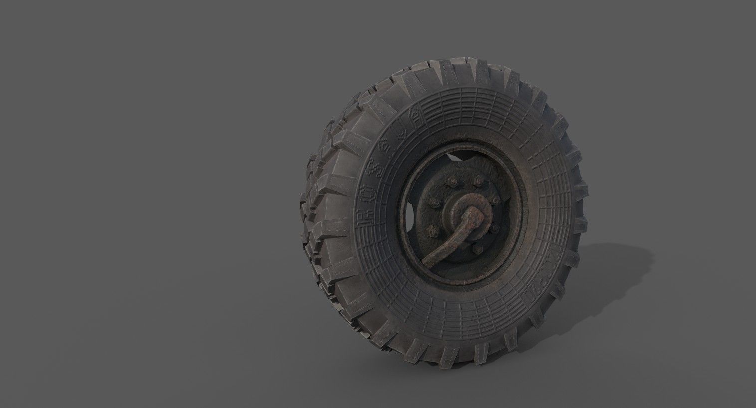 truck wheel PBR Game-Ready Low-poly 3D model_23