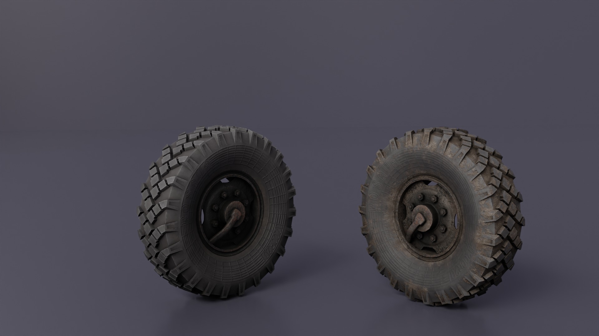 truck wheel PBR Game-Ready Low-poly 3D model_18