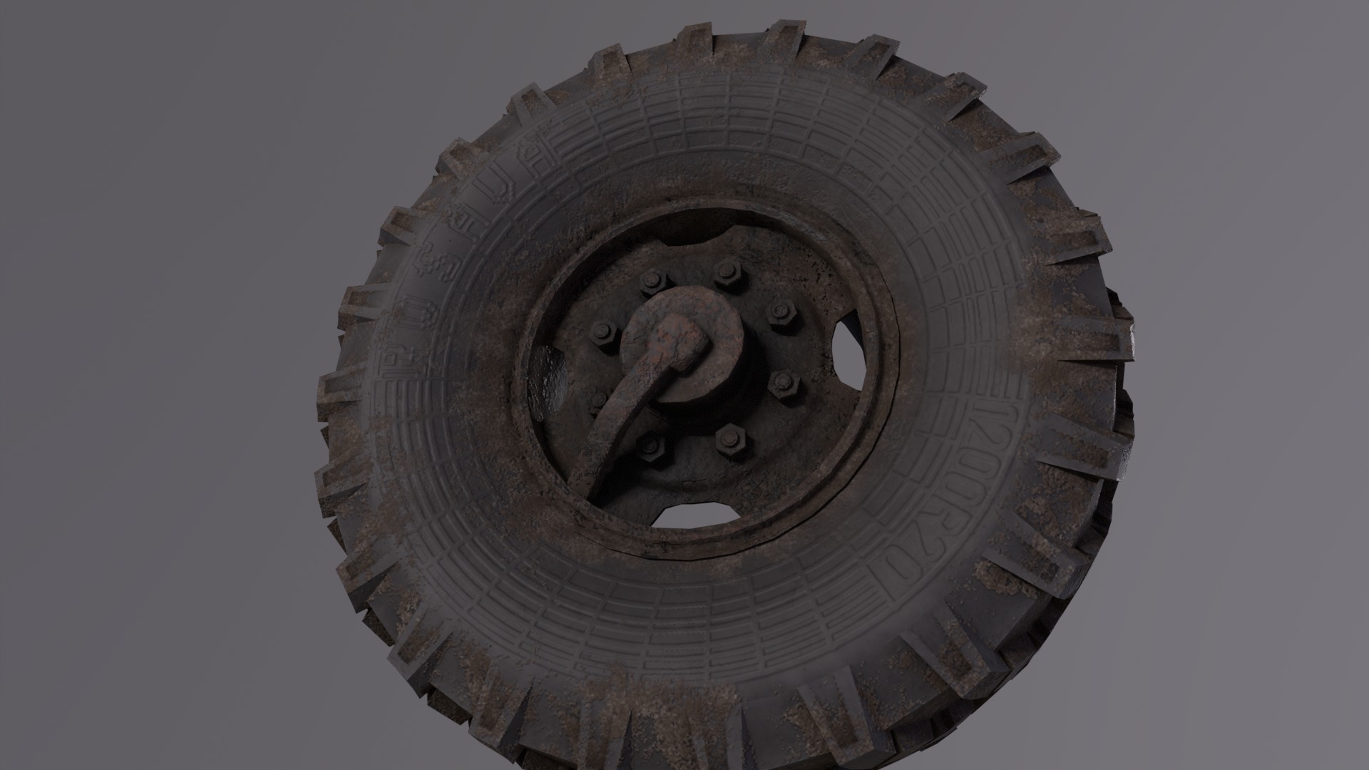 truck wheel PBR Game-Ready Low-poly 3D model_15